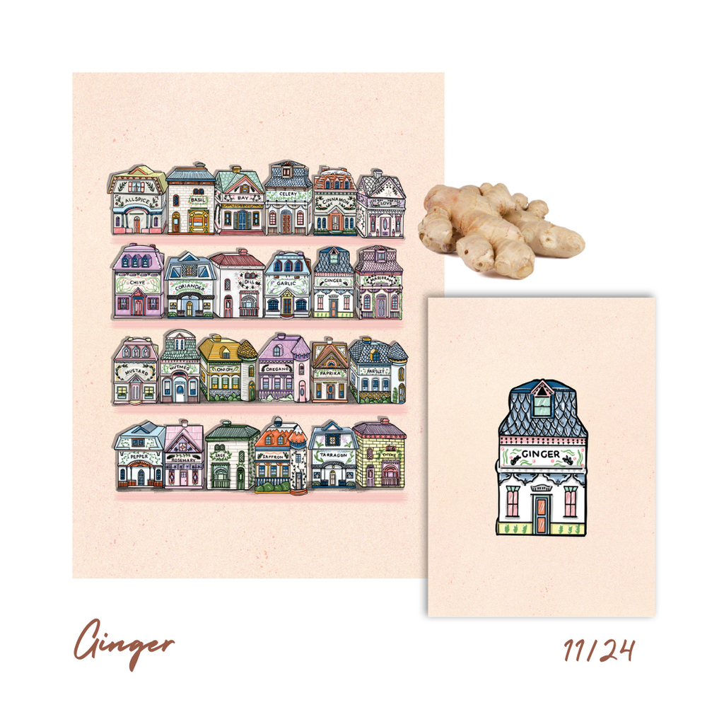 (11/24) GINGER - Spice Rack + Jar Print