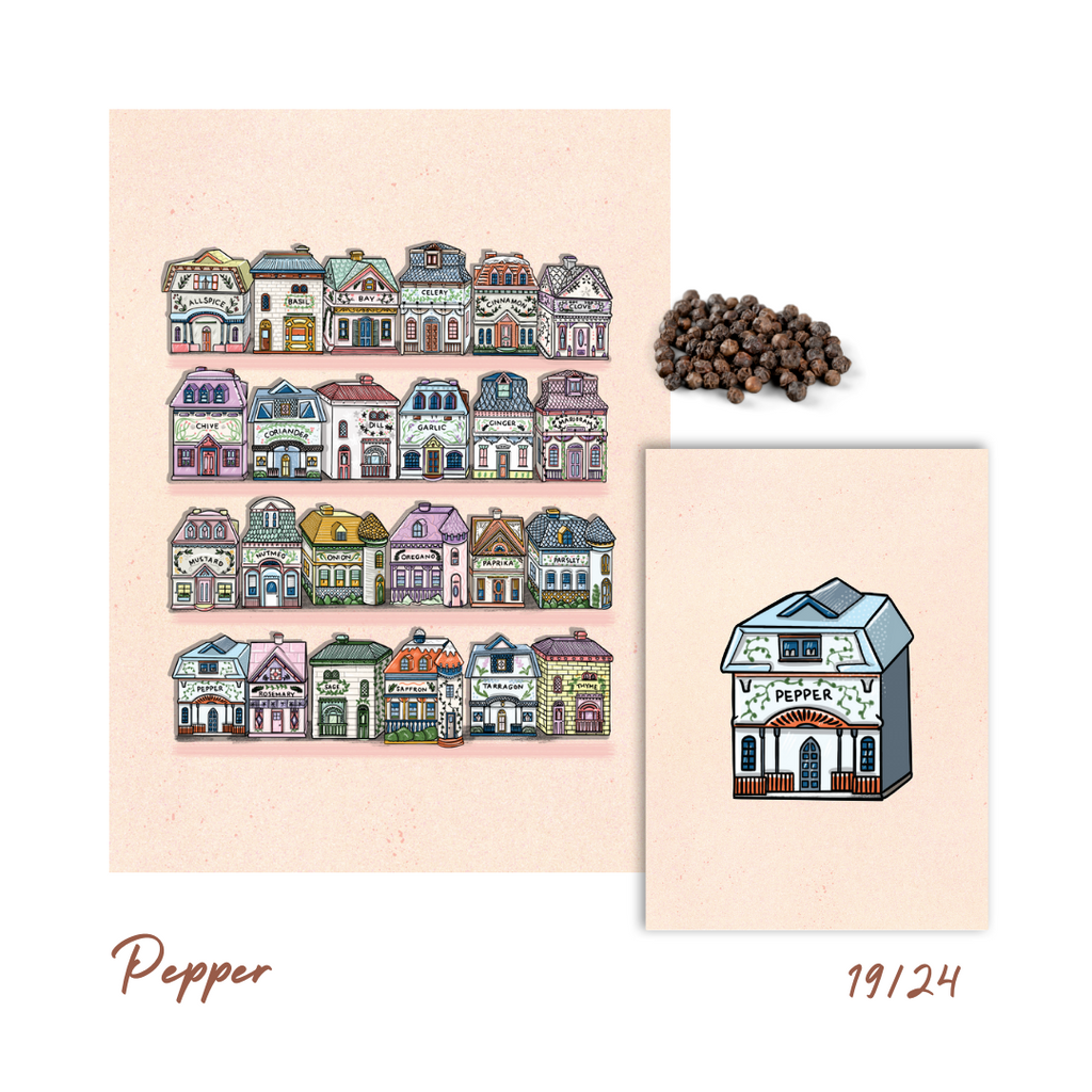 (19/24) PEPPER - Spice Rack + Jar Print