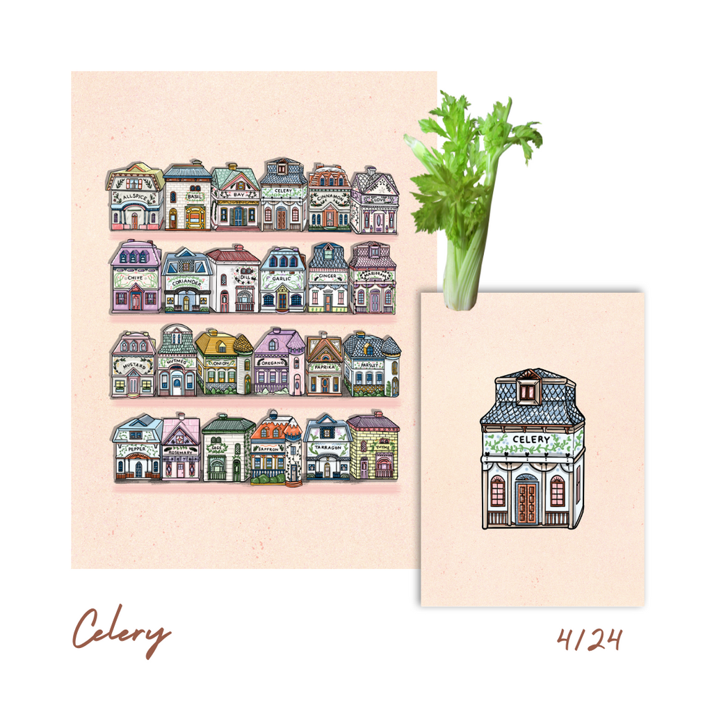 (4/24) CELERY - Spice Rack + Jar Print
